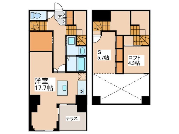 河田町ガーデン１の物件間取画像